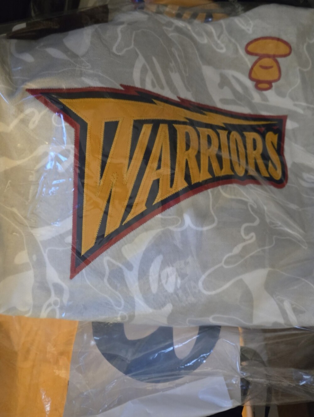 M Mens Authentic BNIB BAPE AAPE x Mitchell & Ness Golden State Warriors Hoodie